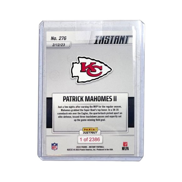 2022 Panini Instant Patrick Mahomes #276 KC Chiefs 2nd Super Bowl MVP 1/2386 - Picture 5 of 12